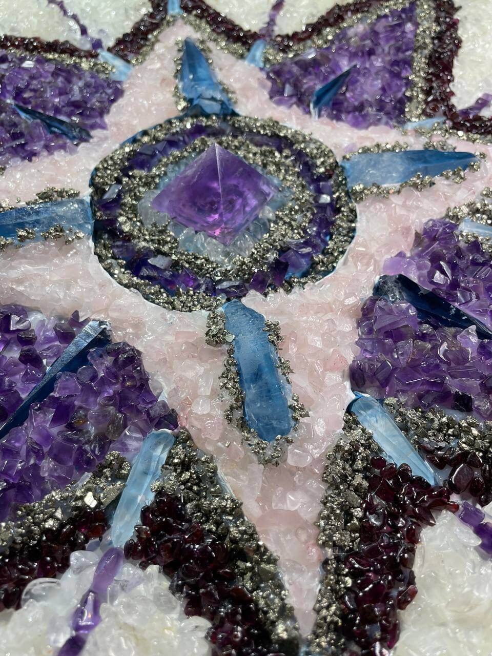Stones mandala “Violet flame” 40*40 cm - Image 2