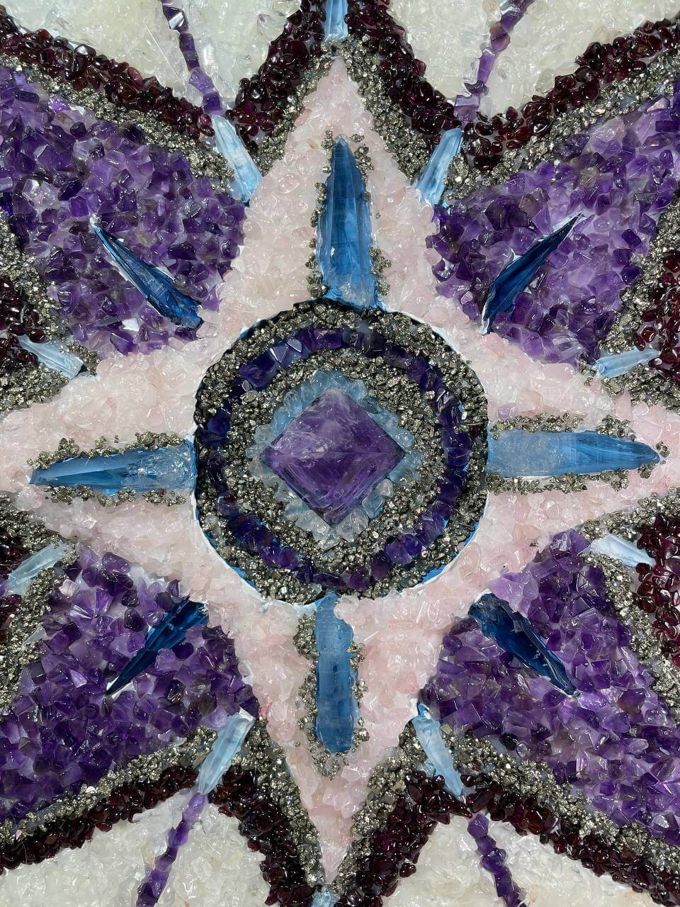 Stones mandala “Violet flame” 40*40 cm - Image 3