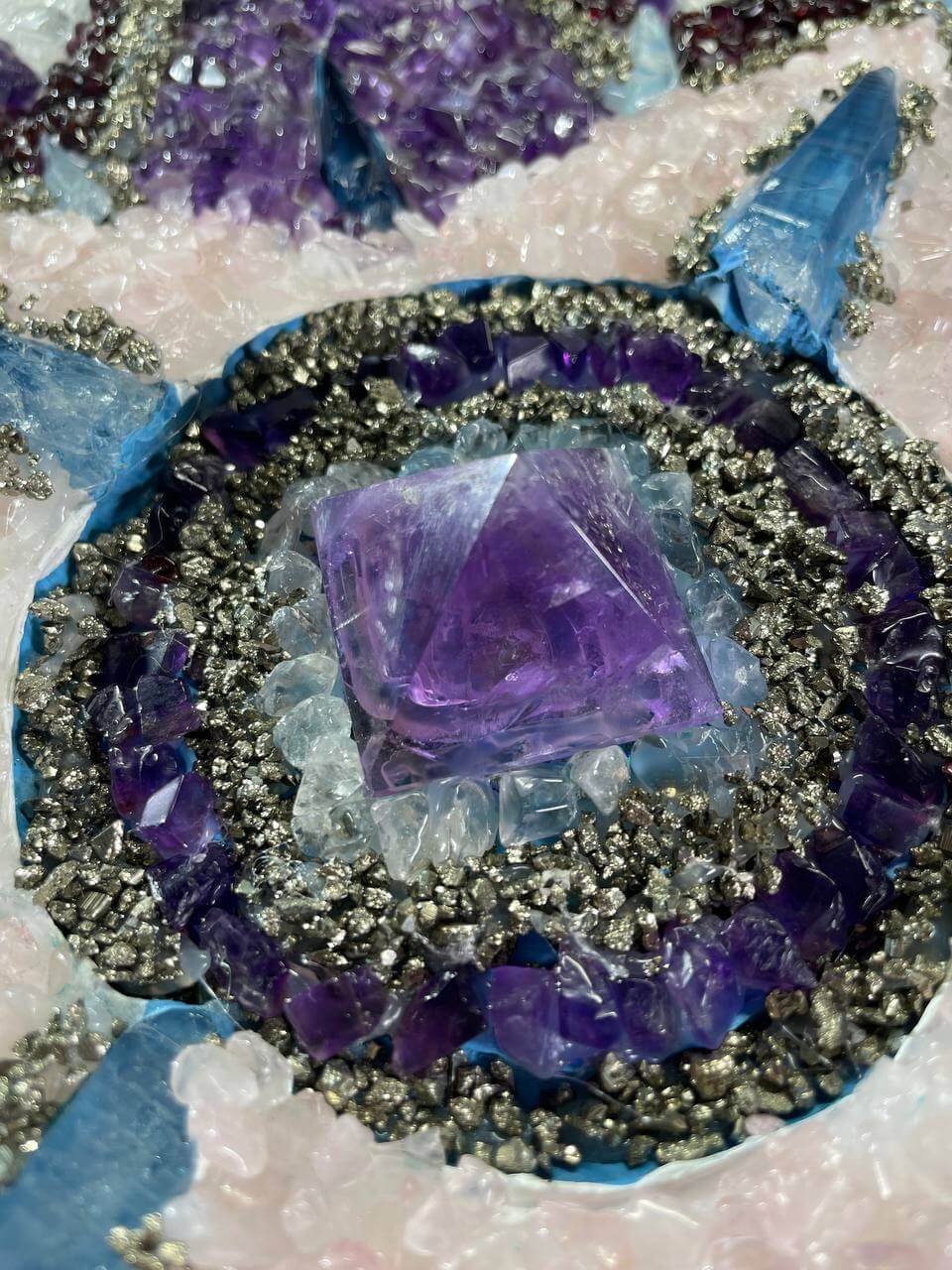 Stones mandala “Violet flame” 40*40 cm - Image 5