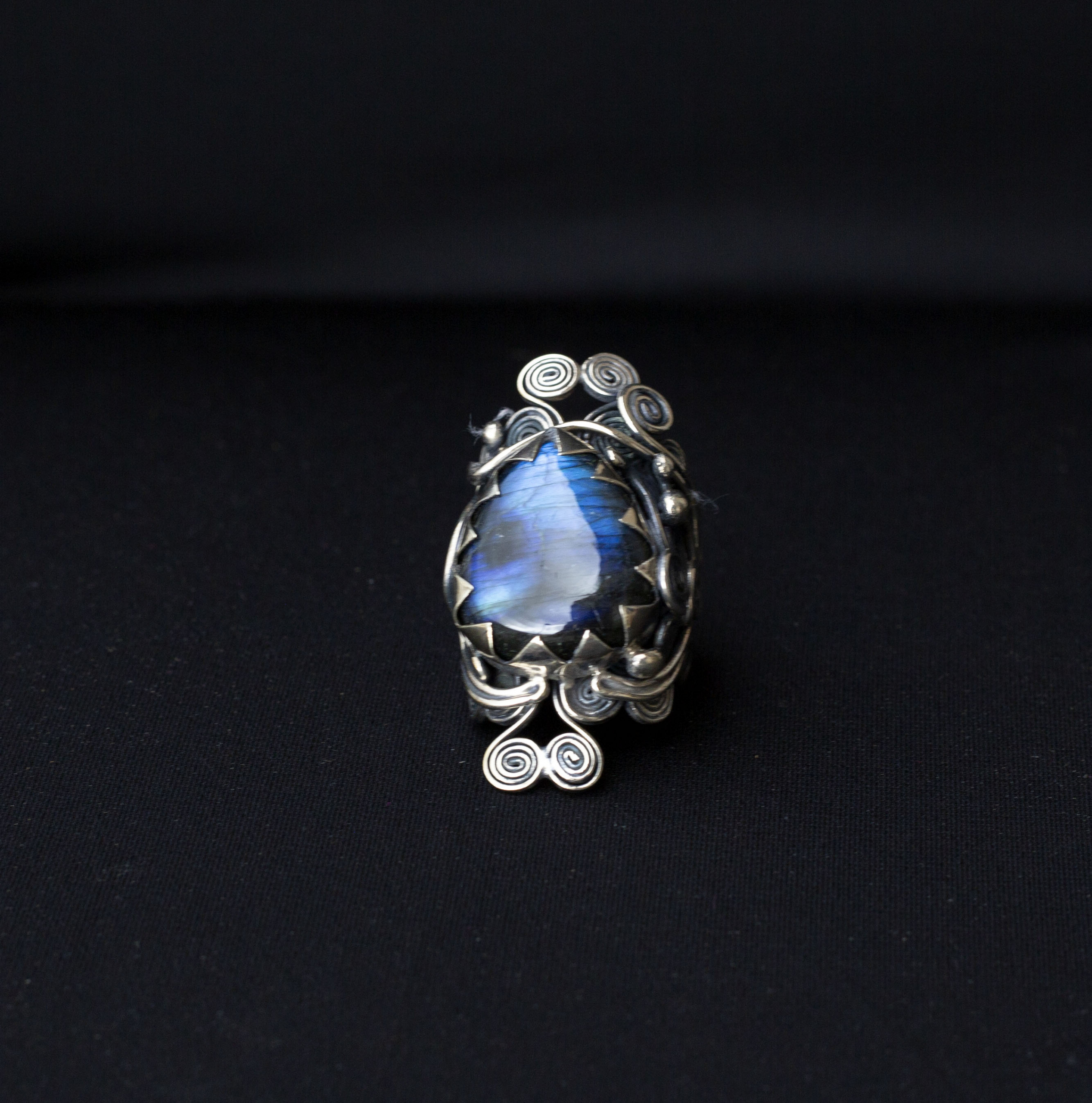 Natural Labradorite Silver Ring model 2 - Image 3