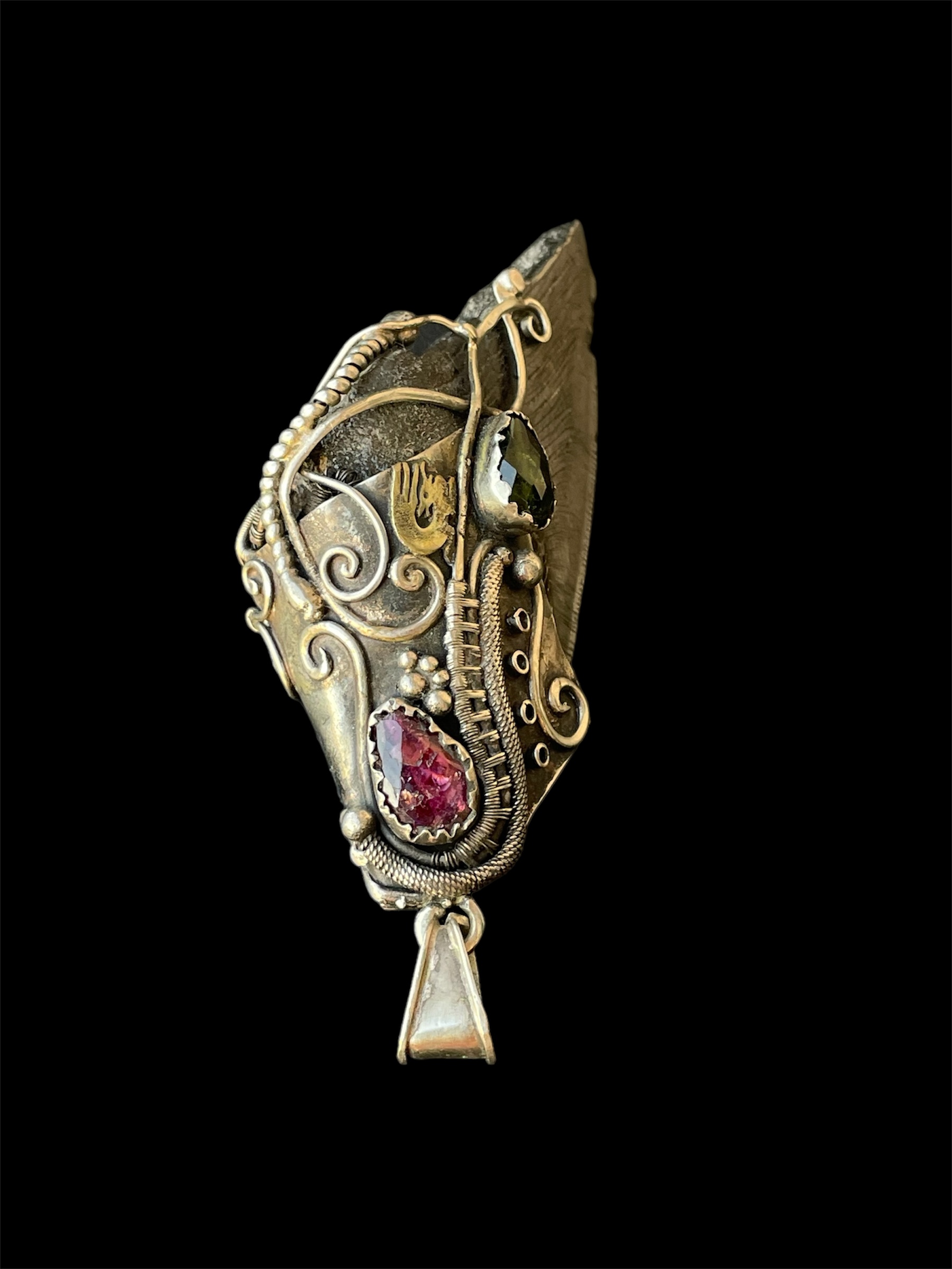 Megalodone Shark tooth sterling silver pendant - Image 5